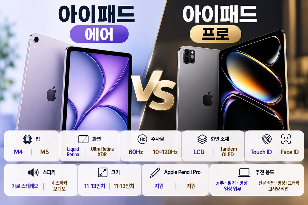 아이패드에어vs 아이패드 프로